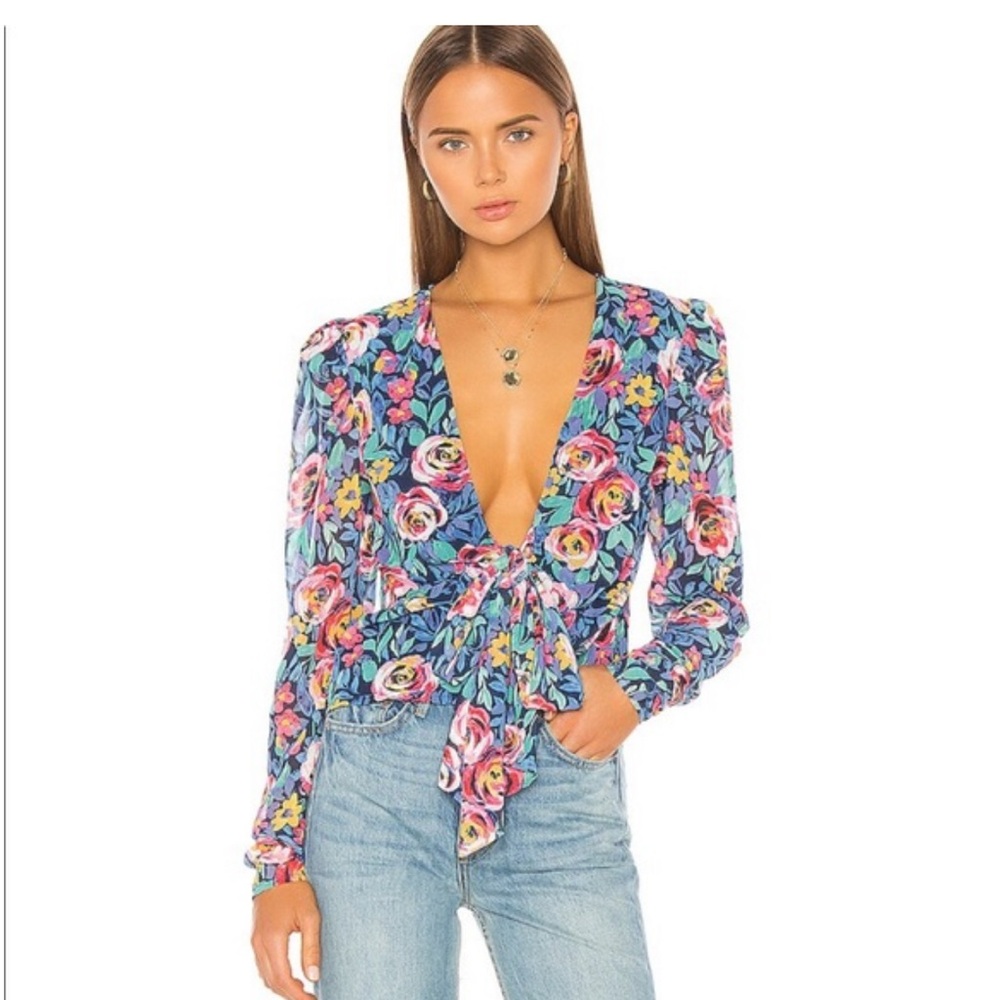 NWT Lovers + Friends Sabina Top Rose Garden Floral Size Small